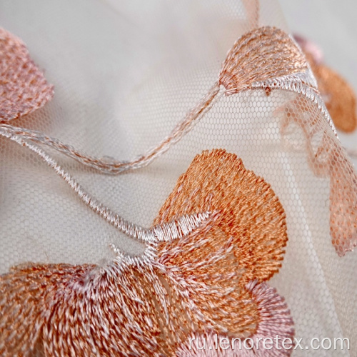 100% полиэстер 3D цветок аппликации вышивка сетчатая ткань